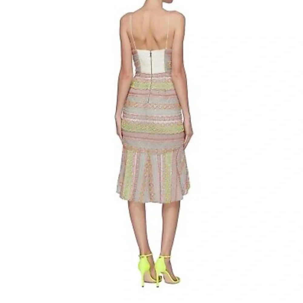 Alice + Olivia Amina All Over Embroidery Sweetheart Neck Dress - Brand New sz 10 - Picture 6 of 12